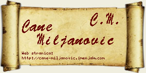 Cane Miljanović vizit kartica